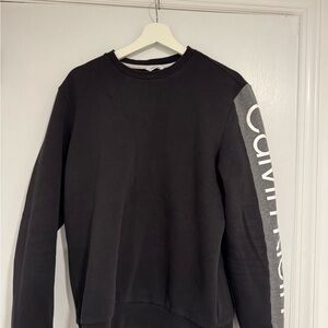 Calvin Klein Black and Gray Crewneck Sweater